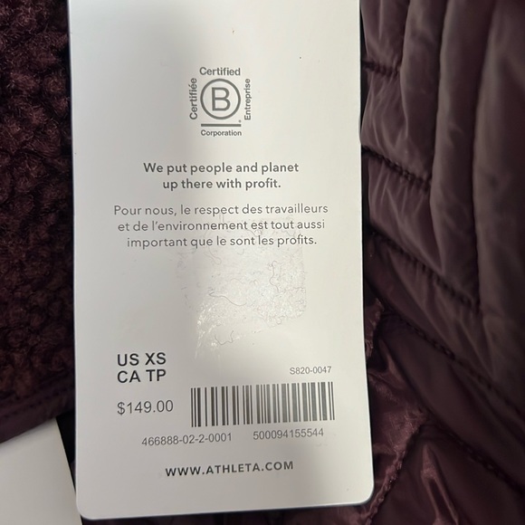 Athleta Sherpa Snap Sweatshirt Women’s Burgundy Pullover Size XS NWT - Picture 5 of 7